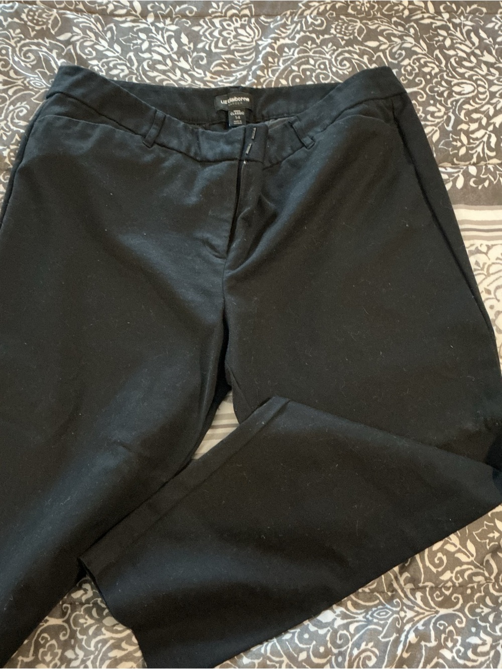 Liz Claiborne Black Women Chinos - Flat Front